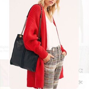 Free People Nightingale Cardigan sweater jacket top red small